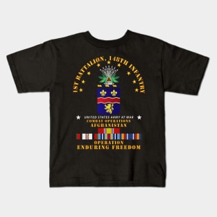 1st Bn 148th Infantry - Cbt Opns - OEF w AFGHAN SVC Kids T-Shirt